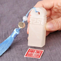Custom Qing Hai Stone Chinese Calligraphy Name Stamp, Sealing Seals, Free Carving for Personalised Signature, Art Supplies