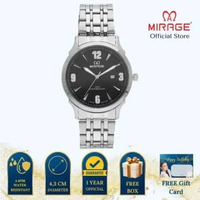 Mirage Jam Tangan Pria Analog 8803 M Silver Original Stainless Plat Putih