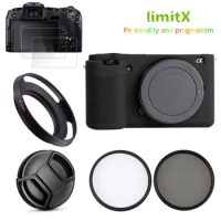 Silicone Camera Case Skin Cover Glass Screen Protector UV CPL Filter Lens Hood Cap For Sony ZV-E10 A7C A6400 A6300 A6100 16-50mm