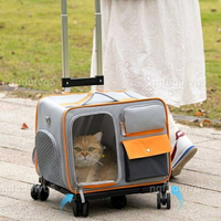 開立發票 免運 寵物拉桿箱 貓包 貓咪行李箱 貓咪小推車 寵物外出推車 外出便攜 透明大號 狗狗太空艙