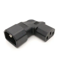 IEC Connectors IEC 320 C14 male to C13 famale Vertical right angle Power adapter Conversion plug #WPT604