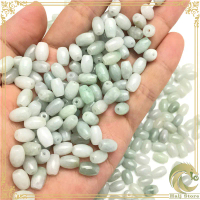 Hạt Lu Thống Trắng Đá Jadeite Myanmar Type A Xâu Vòng, Làm Trang Sức, Phụ Kiện Thời Trang - Halj Sto