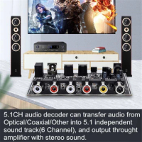 DAC Module 5.1 Channel AC-3 PCM Digital Optical Coaxial DTS RCA HiFi Stereo Audio Home Theater Decoder Decoding Board Amplifier