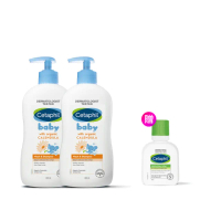 【Cetaphil 舒特膚】官方直營 Baby舒緩洗髮沐浴露 400ml*2入(嬰兒洗澡洗髮精/沐浴乳/金盞花/B5)