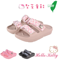 【HELLO KITTY】17-22cm童鞋 小碎花輕量休閒拖鞋(奶茶&amp;粉&amp;黑色)