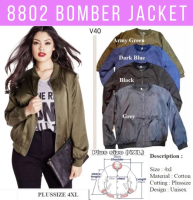 OVERRSIZE XL(42/44)-4XL(54/56) Plus Size Lesa Plain Woman Muslimah Jaket Bomber Jacket Perempuan Lon