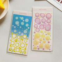 韓國咕卡打底貼紙彩色漸變閃粉泡泡手賬貼紙防水拼貼畫裝飾素材