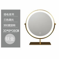 LED梳妝鏡 化妝鏡 梳妝鏡 簡約台式帶燈梳妝鏡補妝鏡LED化妝鏡網紅智能鏡大號桌面智能nis鏡『xy17517』