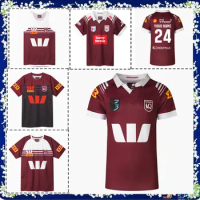 2024 QLD Maroons Men's Jersey Harvey Norman QUEENSLAND MAROONS Rugby Training Singlet Short Custom name and number size S--5XL