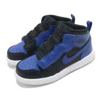 Nike 籃球鞋 Jordan 1 Mid ALT 童鞋 基本款 喬丹 魔鬼氈 簡約 小童 穿搭 黑 藍 AR6352077