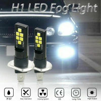 H1 LED ชุดหลอดไฟหน้าและไฟตัดหมอก คู่ ชีมสูงต่ำ 6000K 40000LM สีขาว