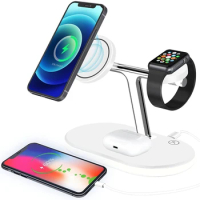 4 in 1 Magnetic Wireless Charger Stand For iPhone 12 Mini Pro Max Apple Watch 6 5 15W Fast Charging Dock Station For Airpods Pro