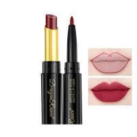 Set Gincu dan Pelapik Bibir Pusam, 1 Keping, Krayon Bibir Kepala Berganda, 8 Warna Tersedia, Termasu