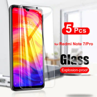 5Pcs Tempered Glass For Xiaomi Redmi Note 7 Pro Screen Protector Toughened Glass For Xiaomi Redmi Note 7 Protective Film 9H