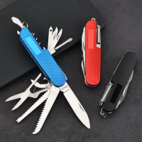 Hot Sale 11 Functional Swiss Folding Knife Stainless Steel Multi Tool Army Knives Pocket Hunting Outdoor Camping Survival Knife