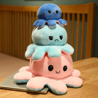 Flip Octopus Doll Double-Sided Reversible Octopus Plush Toy Reversible Octopus Flip Doll untuk Kanak