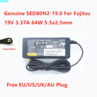 Genuine SED80N2-19.0 19V 3.37A 64W 5.5x2.5mm FMV-AC321 FPCAC49 AC Adapter For Fujitsu Laptop Power Supply Charger