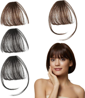 VIDSTW 4 Pieces Clip-in Bangs Natural Hair 100% Clip-in Human Hair Bangs Clip-in Natural Hair Extens