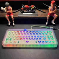 Transparent Kit Wireless Mechanical Keyboard Hot Swappable 60% Keyboard Kit Acrylic RGB Barebone DIY Kit VIA Programmable Cute