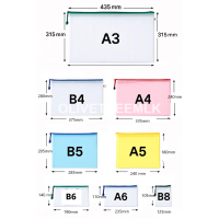 A3,A4,A5,B4,B5,A6 Mesh Zipper File Bag Transparent Zip Pouch Document Office School SuppliesCOD