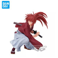 Original Genuine Banpresto Rurouni Kenshin VIBRATION STARS 10cm Himura Kenshin Action Figure Collectible Model Doll Toys Gifts