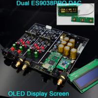 DUAL ES9038PRO DSD DAC OLED Display ES9038 HIFI DAC XMOS/Amanero USB DAC Bluetooth5.0 APTX Remote Control