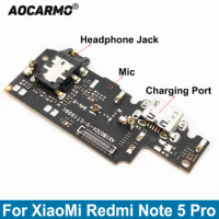 Aocarmo For XiaoMi Redmi Note 5 Pro USB Charger Dock Charging Port Connector Mic Microphone Headset Audio Jack Flex Cable
