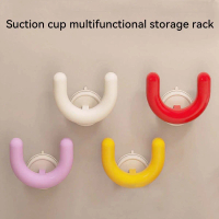 No Drill Suction Cup Slippers Rack & Shoe Organizer - Heavy-Duty Plastic Wall-Mounted Hooks with Col