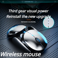 ECHOME Wireless Mouse Bluetooth Wired Two-mode Silent Office Rechargeable Metal Ergonomics RGB Gaming Mouse for Computer Laptop