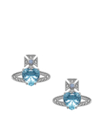 ต่างหูผู้หญิง Ariella สี Platinum / Aquamarine CZ / Light Sapphire, Black Diamond Crystal