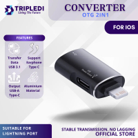 TRIPLEDI OTG 2IN1 Lightning To USB 3.0 Type C TD5201 Earphone Audio Converter Adapter Flashdisk Data