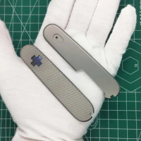 DIY Titanium Alloy TC4 Handle Scales with Pocket Clip for 91 mm Victorinox Swiss Army Knife