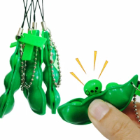 Children Fidget Toys Decompression Edamame Squishy Squeeze Peas Beans Keychain Cute Stress Adult Toy Rubber Boys Xmas Gift