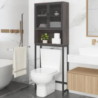 Over The Toilet Storage Cabinet Industrial Bathroom Organizer Above Toilet Bathroom Space Saver Stand with Shelf