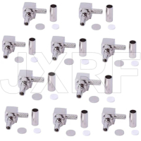 JX 10pcs CRC9 Crimp Plug Right Angle Connector for for RG316 RG174 LMR100 cable Used for 3G 4G USB Modem Antenna