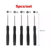 5pcs/set Blank Torx T6 T5 Flat Cross 1.5 Security Screwdrivers Kit For PS5 PS4 Pro Slim Game Console Repairing Open Tool