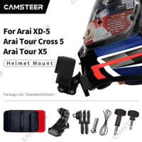 Arai XD 5 / Tour Cross 5 / Tour X5 Customized Helmet Chin Mount for GoPro12 11 10 Insta360 Ace pro X4 X3 Action Camera Accessory