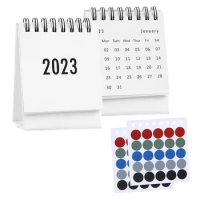 2pcs Mini Cute Small Desk Calendar August 2022 To December 2023 Calendar Decoration Desktop Calendar Monthly Calendar P5