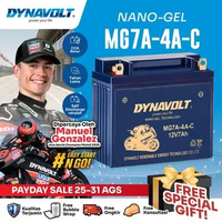 DYNAVOLT Aki Motor TOSSA Hercules, TOSSA Tige, dll | Nano-Gel MG7A-4A-C | 7 AH 190 CCA