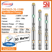 Tsolumy Pompa Air Satelit 3SDM Series 250–1100 Pompa Sumur Dalam Stainless Steel 304 Pompa Sumur BOR