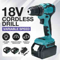 18V 90Nm Electric Cordless Brushless Impact Drill Hammer Drill Screwdriver DIY Power Tool Rechargable For Makita Battery Hot
