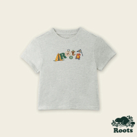 【Roots】Roots 小童- OUTDOOR CAMP短袖T恤(白麻灰)