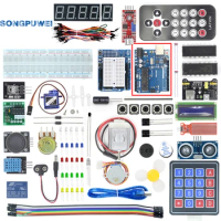 Super Starter Kit for Arduino UNO R3 - Uno R3 Breadboard / Step Motor / SG90 Servo / 1602 LCD / jumper Wire / CD Tutorial