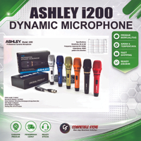 ( ON SALE ) MIC ASHLEY I200 Microphone Kabel Dynamic Original β Mic Vokal Jernih Karaoke / Podcast /