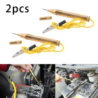 2x Test Light Probe Pen Car Auto Circuit Fuse Gold Pencil DC 6V/12V/24V Voltage Tester Flexible Good Tensile Strength