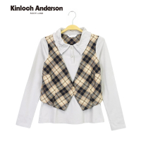【Kinloch Anderson】格紋背心假兩件長袖上衣 金安德森女裝(KA0475301)