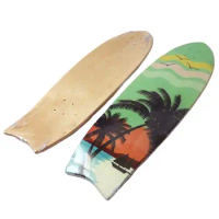 Surf Skate Deck with Maple Fishtail Board, Cruiser, Carving, Long Board, Skateboard Parts Supply, 80cm, 8-Tier, Quality
