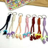 Souvenir Gantungan Kunci Macrame Keychain Bagcharm dengan Warna-warni dan Desain Unik untuk Hadiah