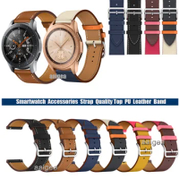 20mm 22mm Leather Watch Band Strap for Samsung Galaxy Watch 4 5 6 40mm 44mm/ Watch3 41mm 45mm / Active 2 / Gear Sport S4