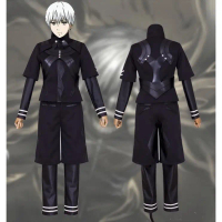 สินค้า Tokyo Ghoul มีในสต็อก: ชุดต่อสู้ของเคน คานากิจาก Tokyo Ghoul, เสื้อแจ็คเก็ตหนังยืด, ชุดคอสเพล
